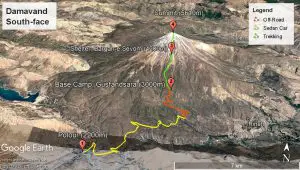 damavand2 300x170 - Mount Damavand South Face Trekking Tour