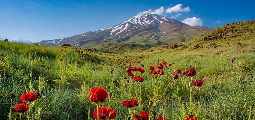 The Northeastern Face of Mount Damavand, Iran mountains