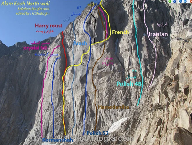 Alam kuh big wall routes - Alam Kuh's Big Wall Routes
