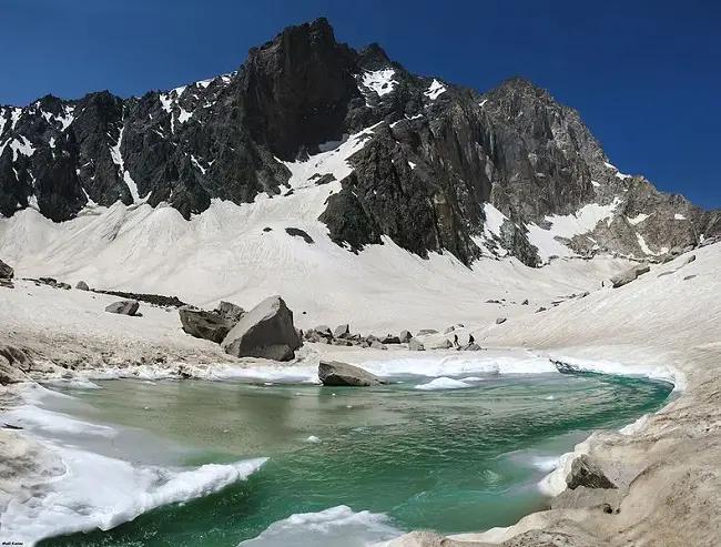 Glacial lake in Alam Kuh - All You Need to Know about Alam Kuh’s Big Wall